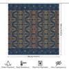 Blue Floral Pattern Shower Curtain With Metal Hook For Bathroom Decoration