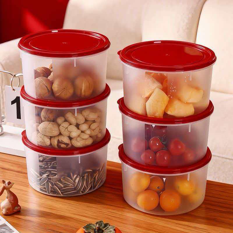 Food-grade Large-Capacity Fresh-Keeping Storage Jar for Grains, Fruits, and Vegetables Stackable Round Fresh-keeping Box
