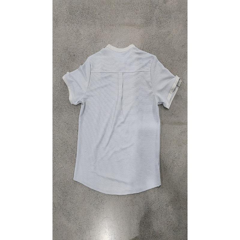 Mens American Retro Textured Henley Short Sleeve Casual Loose Vacation Commuter T Shirt