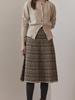 Maja Metal Mix Tweed Knit Flare Long Skirt