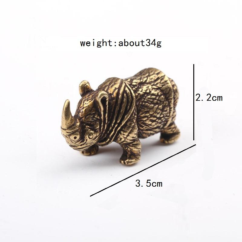 

Милые миниатюрные фигурки носорогов ручной работы из чистой меди, цельные винтажные латунные украшения в виде носорогов, домашние животные для чая, настольные украшения, ремесло