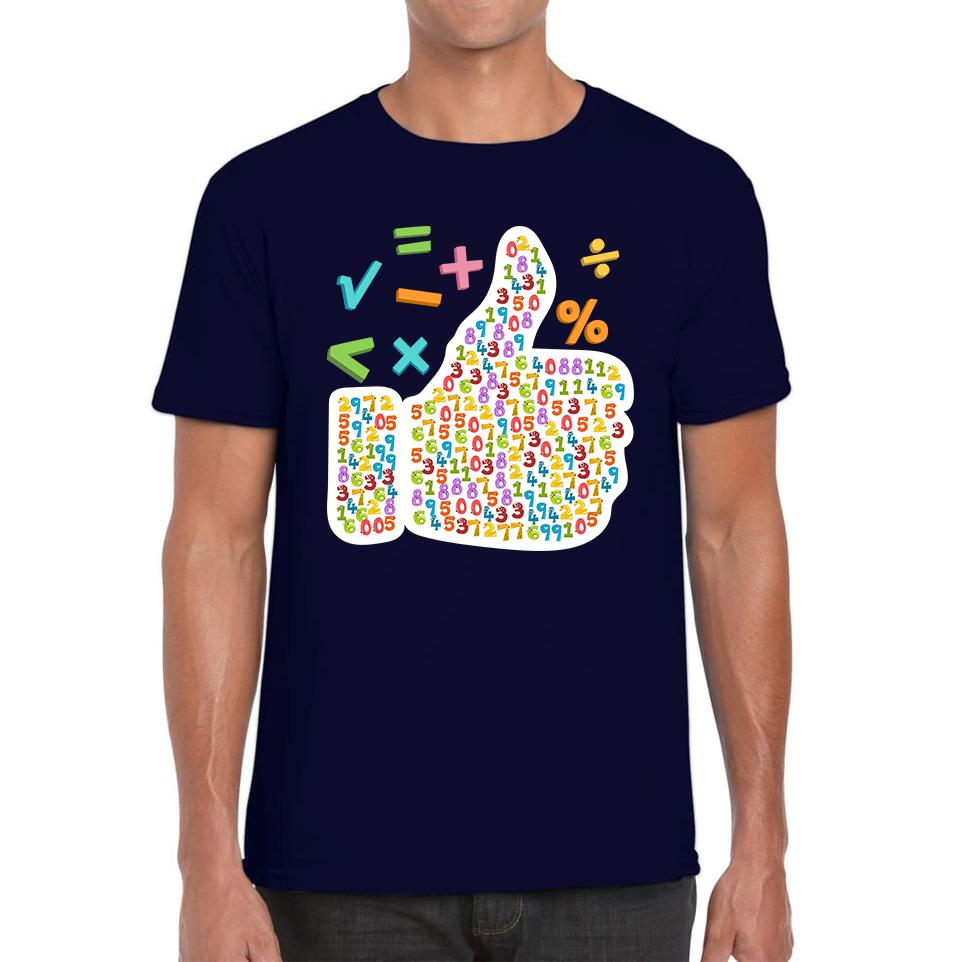 

World Numbers Day Maths Day Funny Thumbs Up Colour Numbered Charity Day Mens Tee Top L