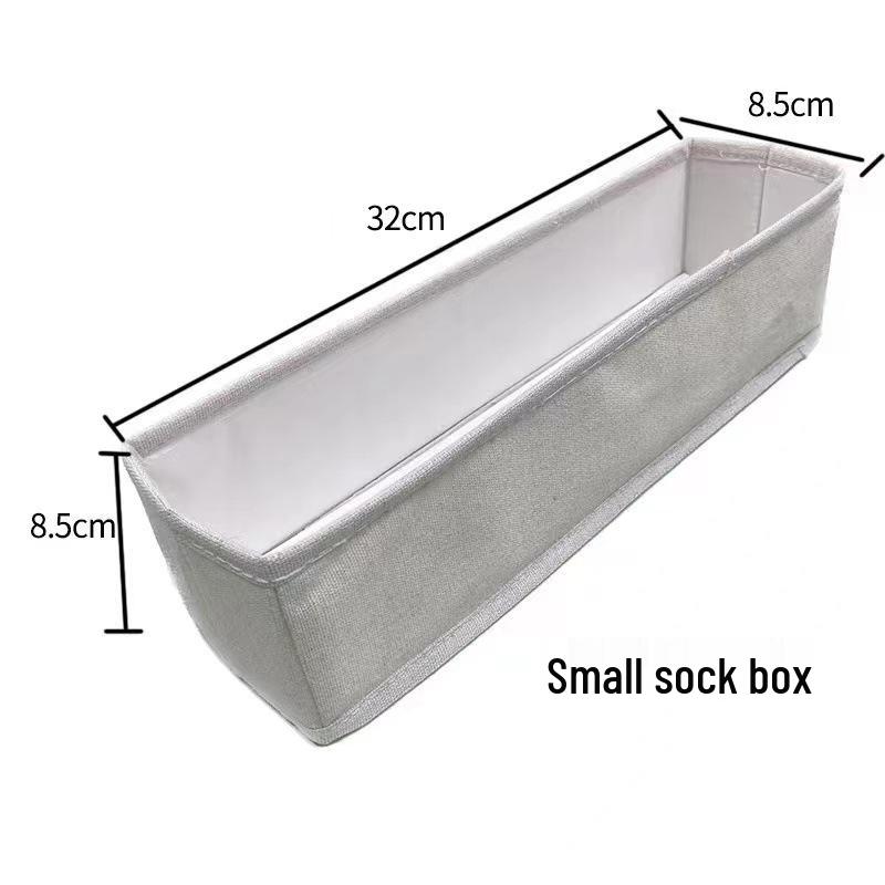 

Foldable Cotton & Linen Sock & Underwear Organizer - Multi-Grid, Washable Drawer Storage Box for Home & Dorm.