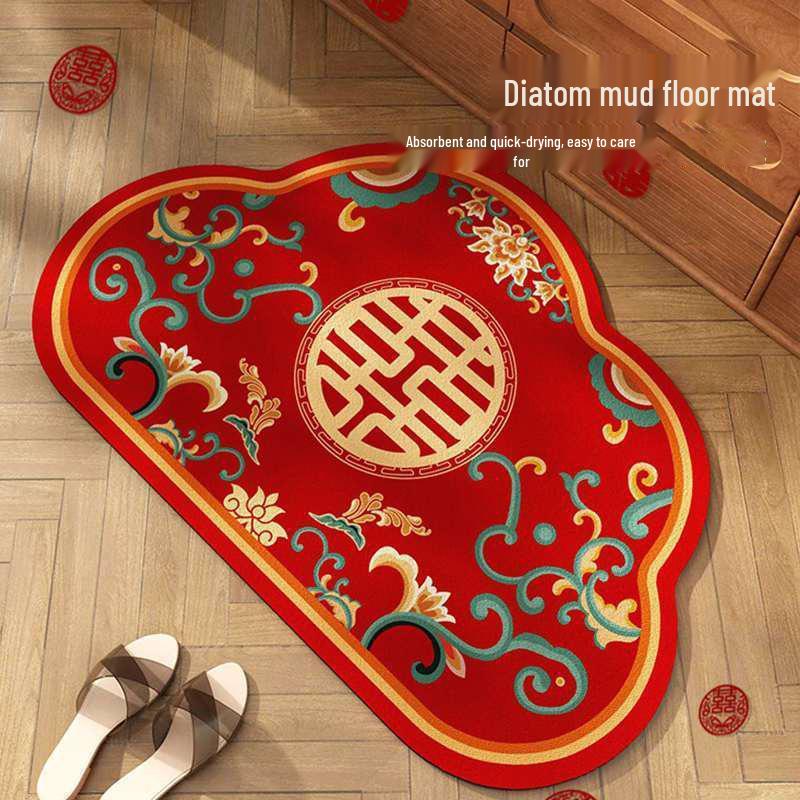 New Year Newlywed Quick Dry Non-Slip Diatom Mud Bath Mat