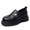 First Layer Cowhide Sole Loafers Women's 2025 Spring New Retro Breathable Single Shoes Thick Sole Large Size Small Leather Shoes Tide