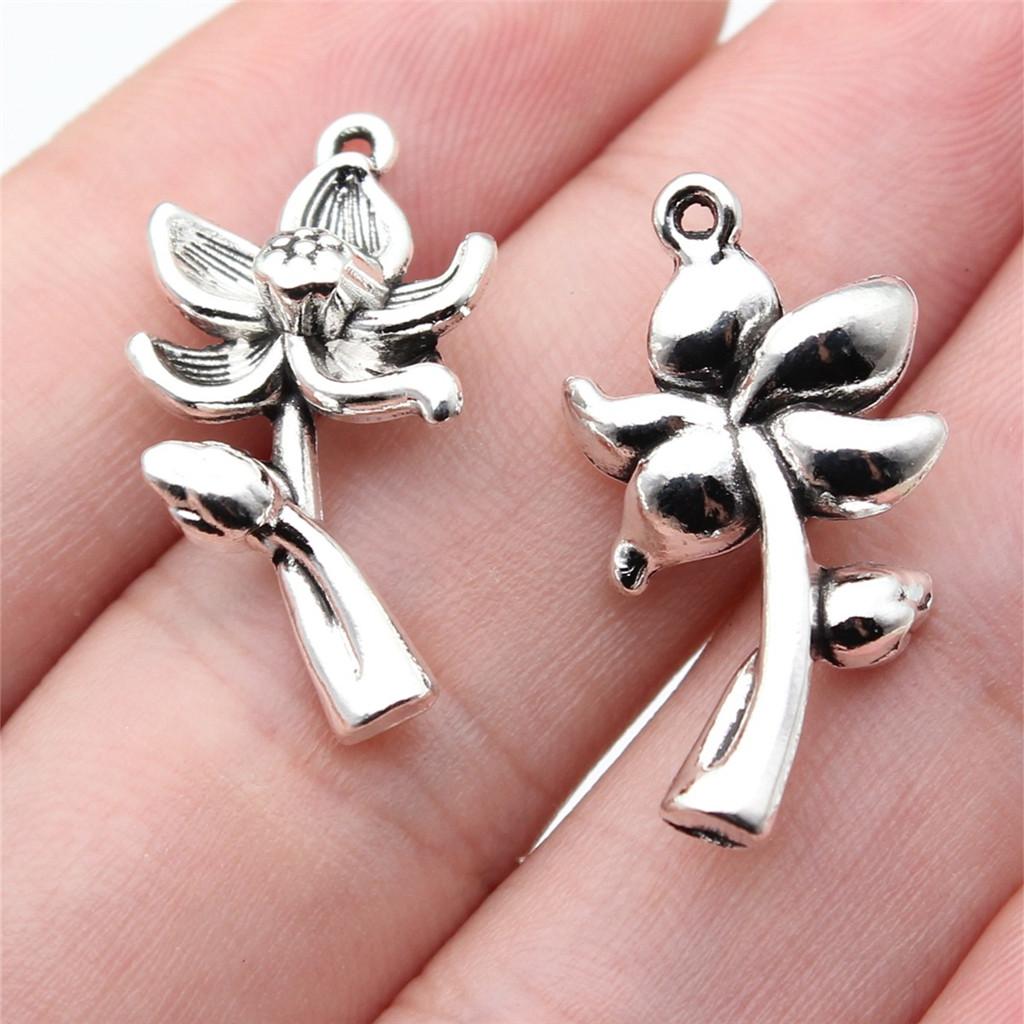 Charms Rose Lotus Pendants Wedding Jewelry Findings QC107