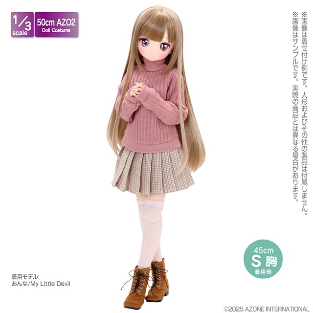 Azone International AZO2 Pleated Skirt Beige Check 1/3