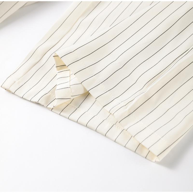 Fashion Women's Stripe Vest Trouser Suits Sleeveless Turn-Down Collar Lady Set 2025 Spring Summer Casual 2 Pieces Set Women