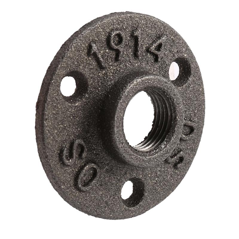 6 Stück 1/2 Zoll Schwarze Gusseisenrohrfittings Bodenflansch BSP-Gewinde-B61B