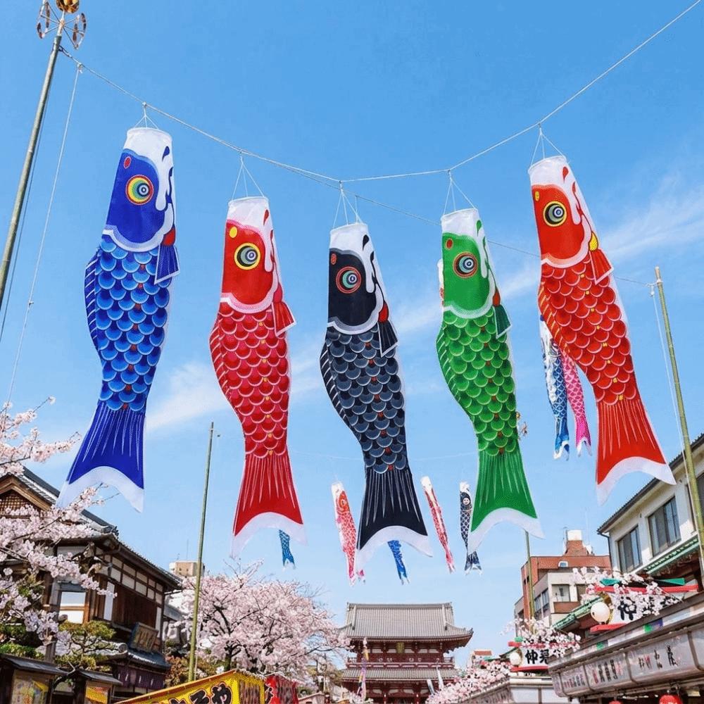 Cartoon Japanese Carp Windsock 40/70/100cm Carp Shape Flags Fashion Carp Spray Windsock Festival