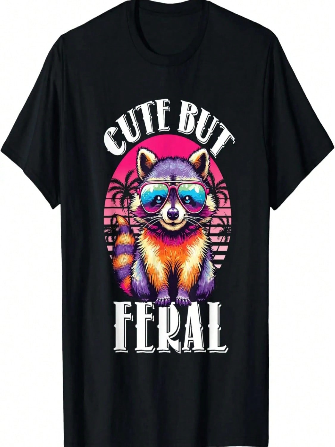 Funny Raccoon Shirt Cute But Retro Racoon Sunglasses T-Shirt S