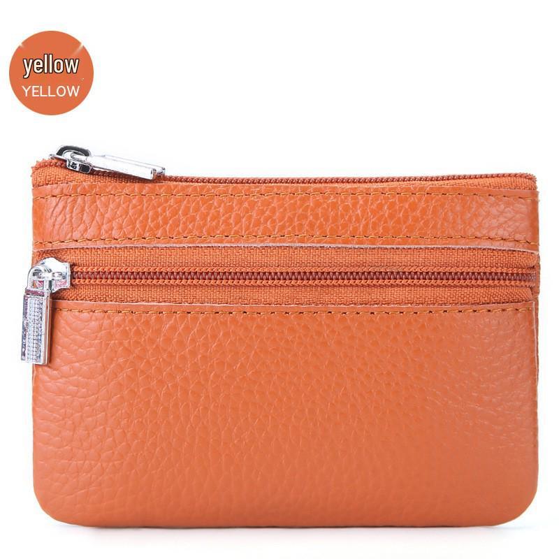 Portmonetka na monety i etui na klucze z licowej skóry bydlęcej w stylu koreańskim, zapinane na zamek