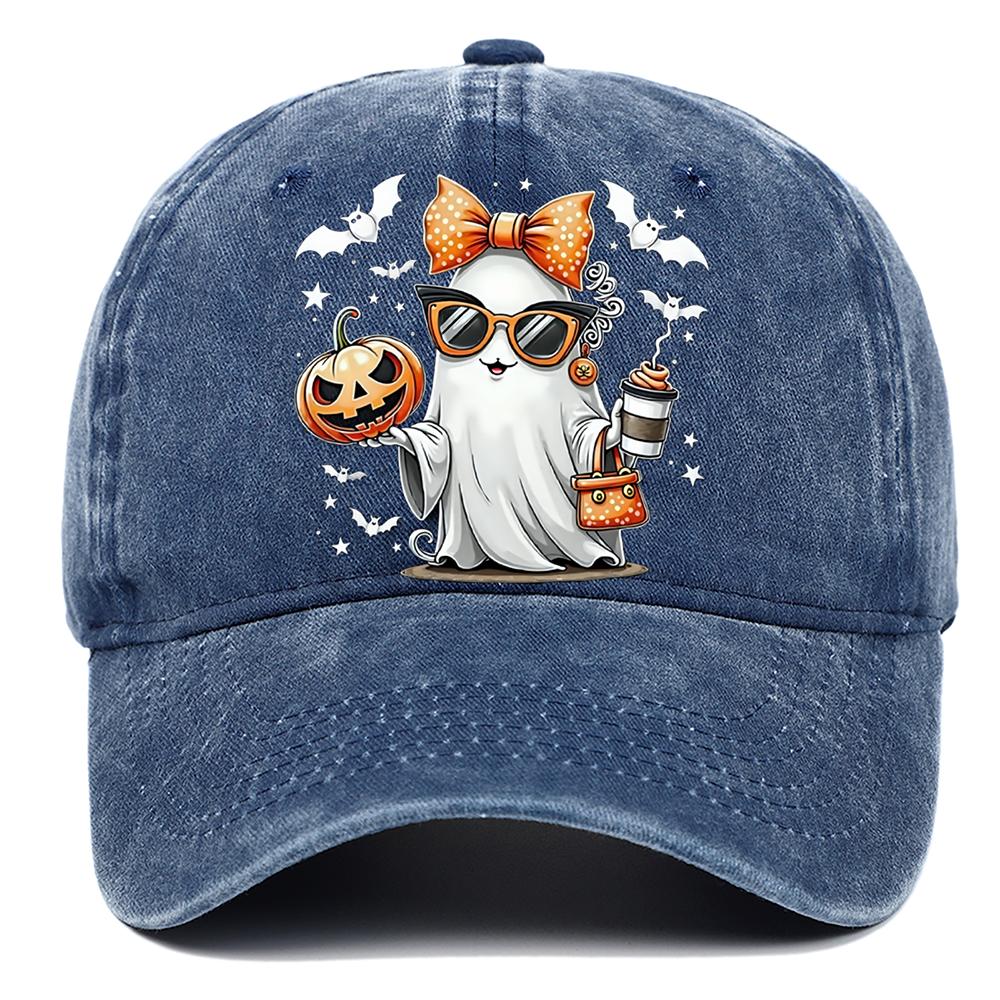 Bat Ghost Printed Baseball Hat for Men and Women Outdoor Sports Sunscreen Hat Halloween Festival Party Decoration Hat
