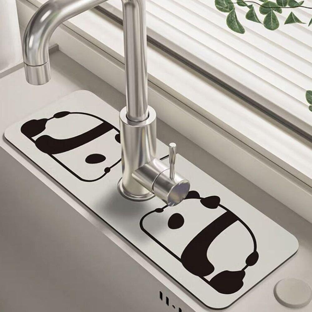 Non-Slip Faucet Draining Mat Self Absorbent Drying Mat Countertop Sink Protector  Home Kitchen