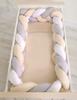 Braided cot bumper XXL - white-gray-beige
