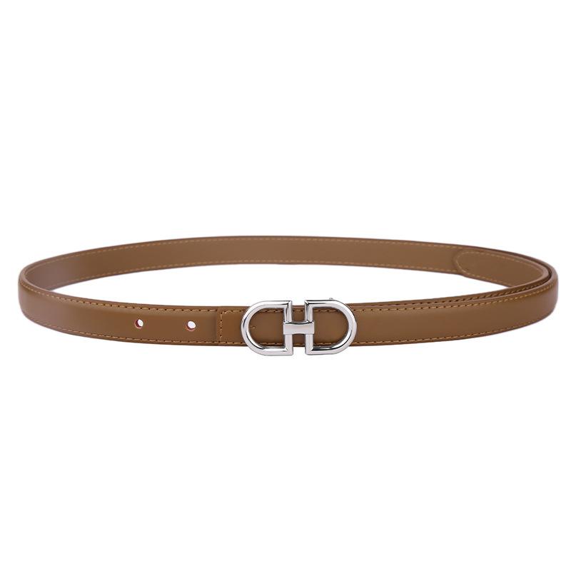 Leather Women'S Belt Simple Double Ring Belt With Jeans Casual Pants Belt Women'S Model