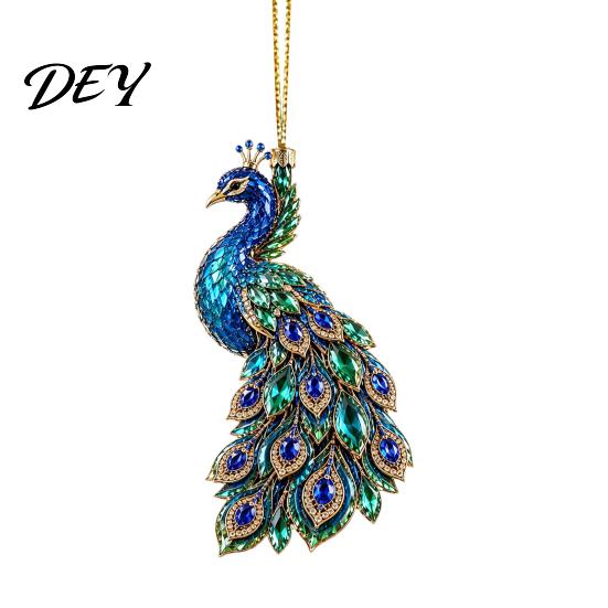 Christmas Tree Decoration Faux Crystal Animal Ornament, Acrylic Flat Print Hanging Decor Holiday Decorations for Tree, Butterfly/Peacock/Bird/Swan