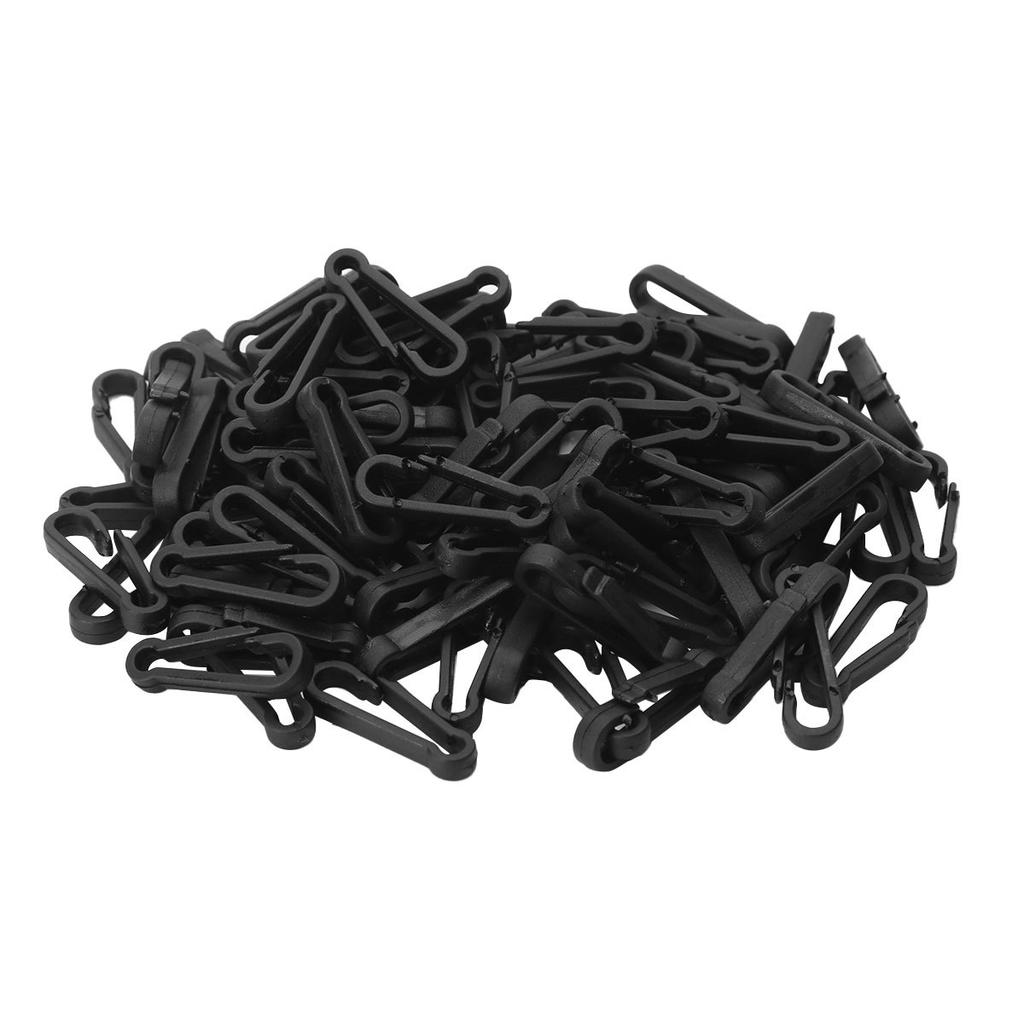 100 Pieces Mini Plastic Carabiner Hooks Buckle Clips for Paracord Keychain Bag Strap Parts