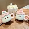 Birthday gifts for girls, cute milk fufu pudding mugs, couple ceramic drinking cups, girlfriend souvenir gifts