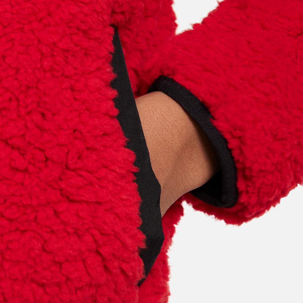 Jordan Color Block Logo Letter Print Fleece Jacket Kids Jackets Fitness-Red DO3646-687