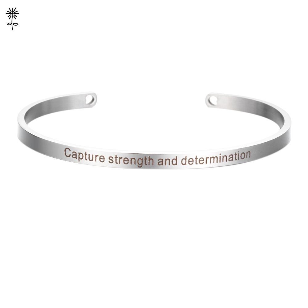 

Браслеты из нержавеющей стали 4 мм золотого цвета, позитивный вдохновляющий браслет с выгравированными цитатами, браслет-мантра и браслет-манжета для E1