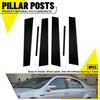 6pcs Black Window Pillar Post Molding Cover Trim Decal For Acura TL 2004-2008 EV