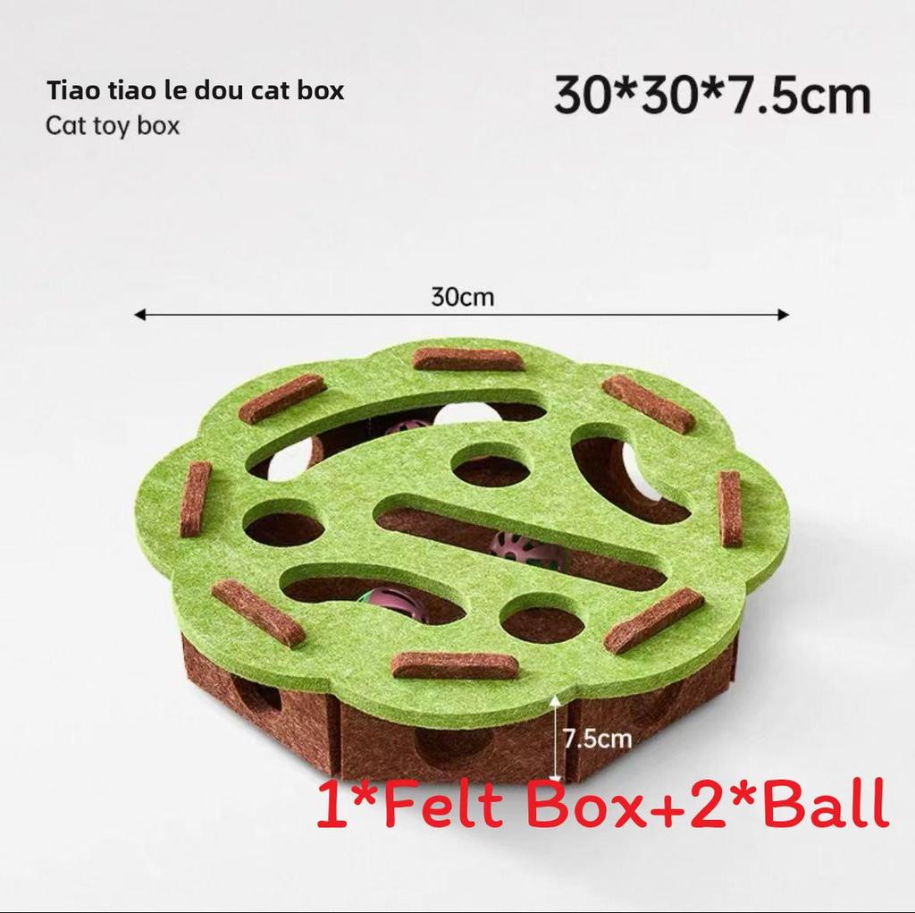 Feather Felt Cat Toy Set With Maze Balls For Interactive Play And Intelligence Development
