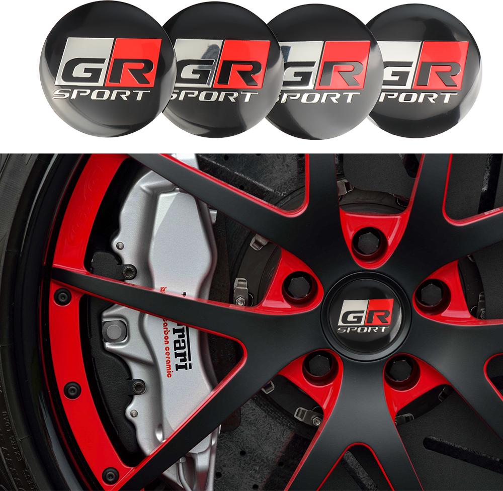 56mm 60mm GR Sport Emblem Car Wheel Center Hub Cap Stickers Decoration For Toyota Hilux Crown CHR Yaris Camry Prius Rav4 Avalon