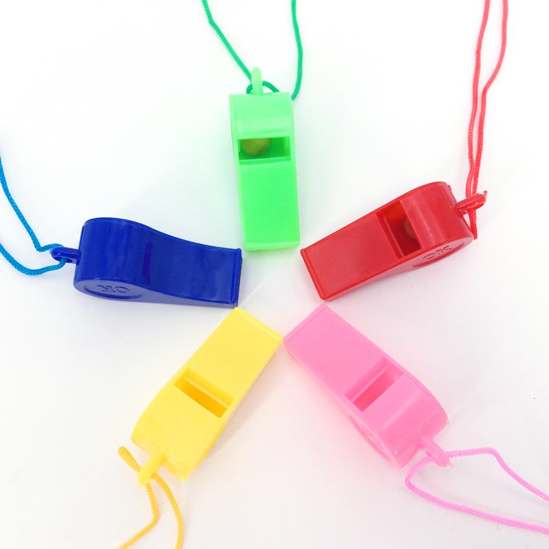 Mini Plastic Whistle Multifunction with Rope Kids Football Soccer Rugby Cheerleading Whistle Children Toys Birthday Party Gifts