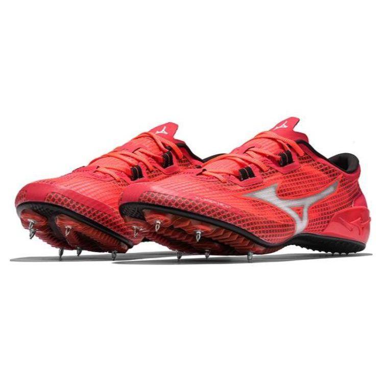 Mizuno X-Laser Next Spikes Short Distance Racing Durable Breathable Low Top Training Running Shoes Unisex Running Shoes Red Gray U1GA230302