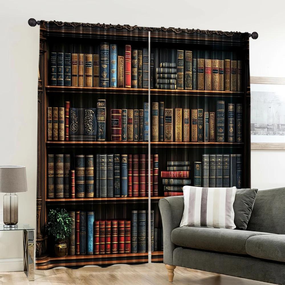Flache Vorhang-Bücherregale Retro Vielseitig Polyester Ohne Strom Gilt Raum Schlafzimmer Fenster Set von 2 Hergestellt Waschbar Bereit
