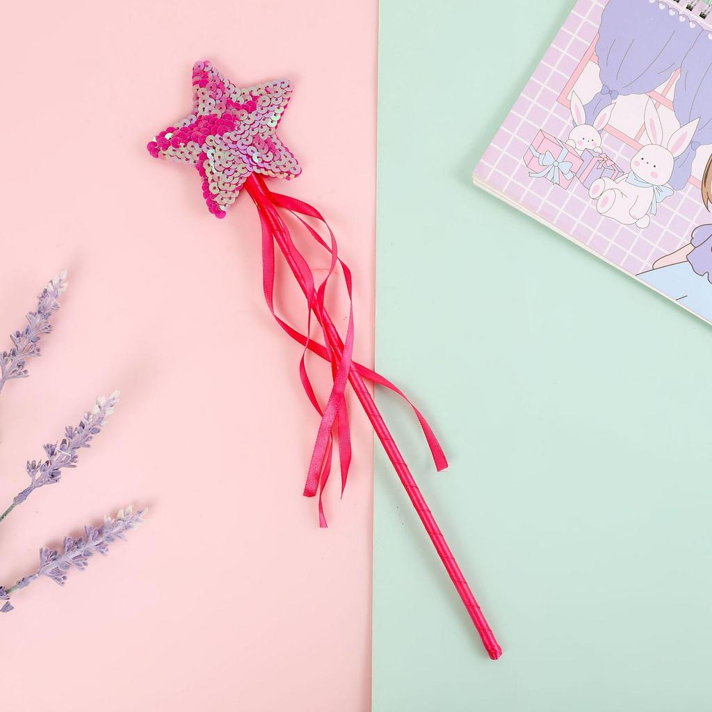 Fairy Star Magic Wand Cat Teaser with Feather for Kids
