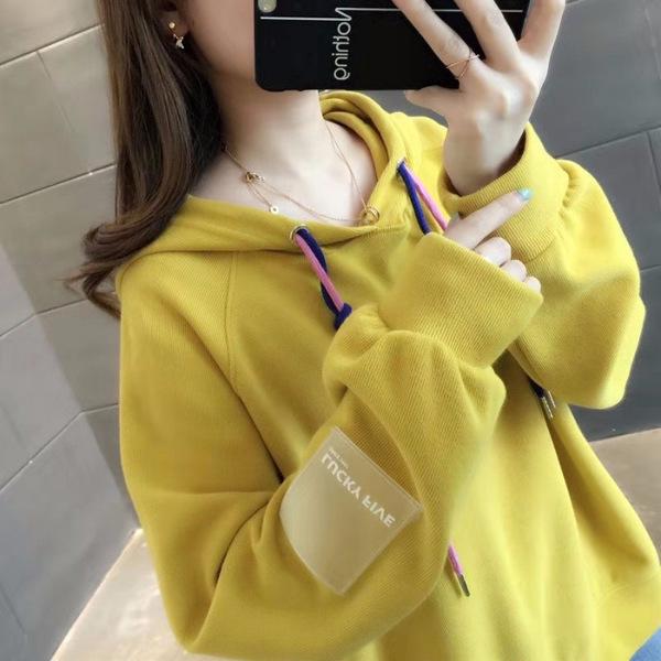 Korean Style 2026 Spring Autumn Loose Pullover Hoodie for Women - Trendy College Sweatshirt