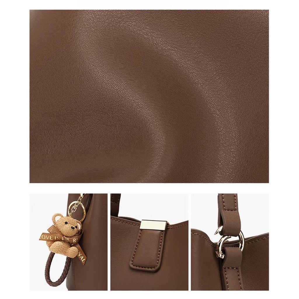 MEXICAN Crossbody Bag, Leather Handbag, Shoulder Bag, Bucket Bag, Brown