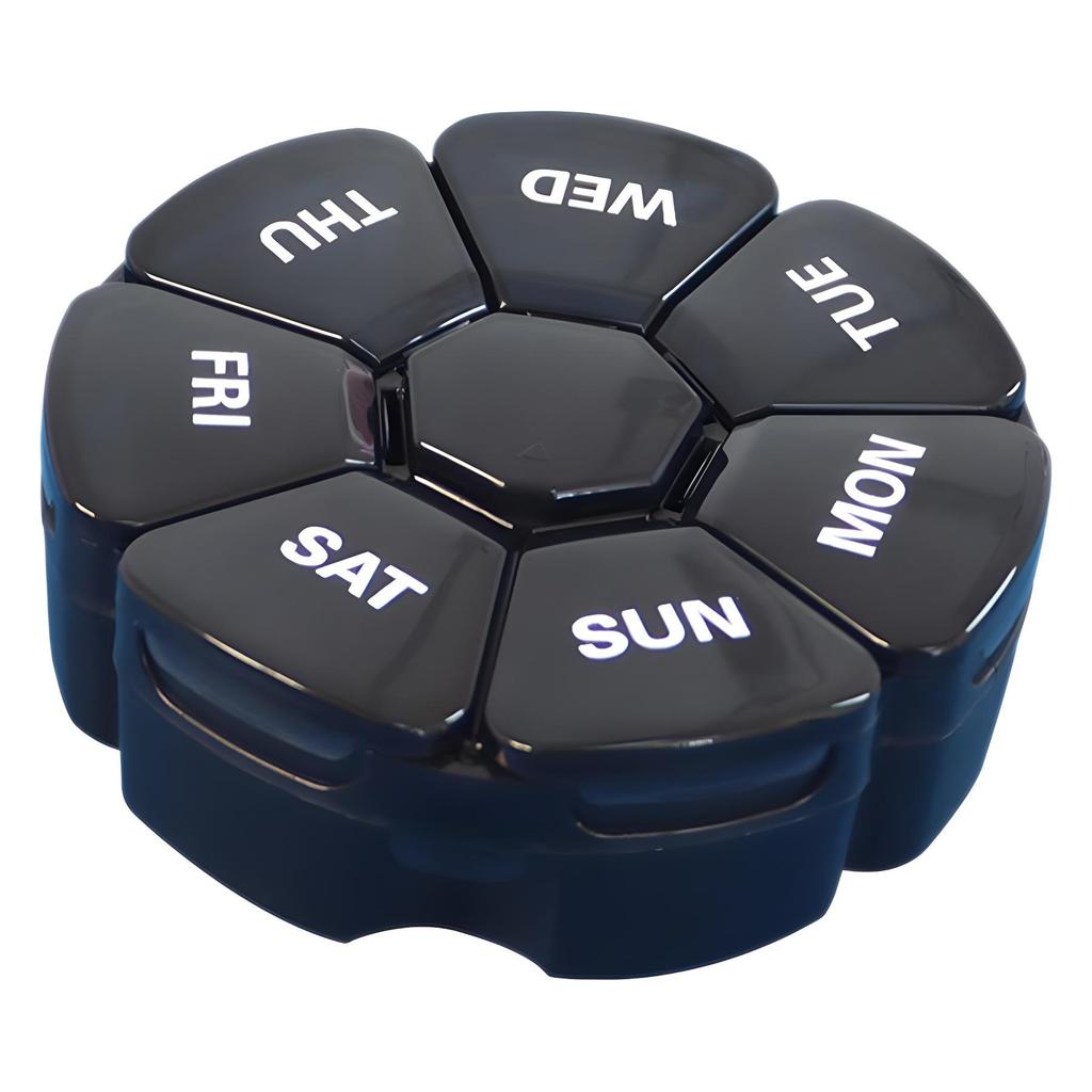 Seven-Color Quick Pack: 8-Compartment Pill Box for 7+1 Days