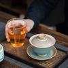 130ml Chinese High-end Ceramic Tea Tureen Master Teacup Handmade Gaiwan Travel Portable Tea Bowl Household Teaware Accessories