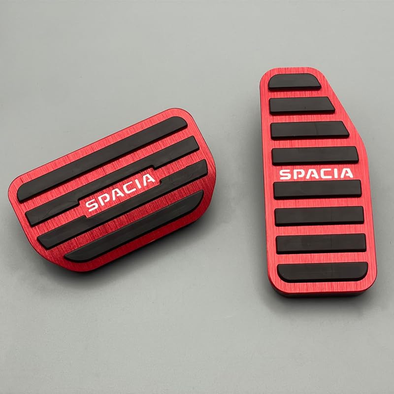 OKAYOHINN Aluminum Alloy and Rubber Pedal Covers for Suzuki Spacia Custom Red Safe Driving with Installation 2-Piece (MK54S/MK94S), (SPF-JTBR) -