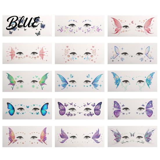 Easy Butterfly Makeup Decals 5 Sheets Glitter Eye Stickers Temporary Face Tattoos