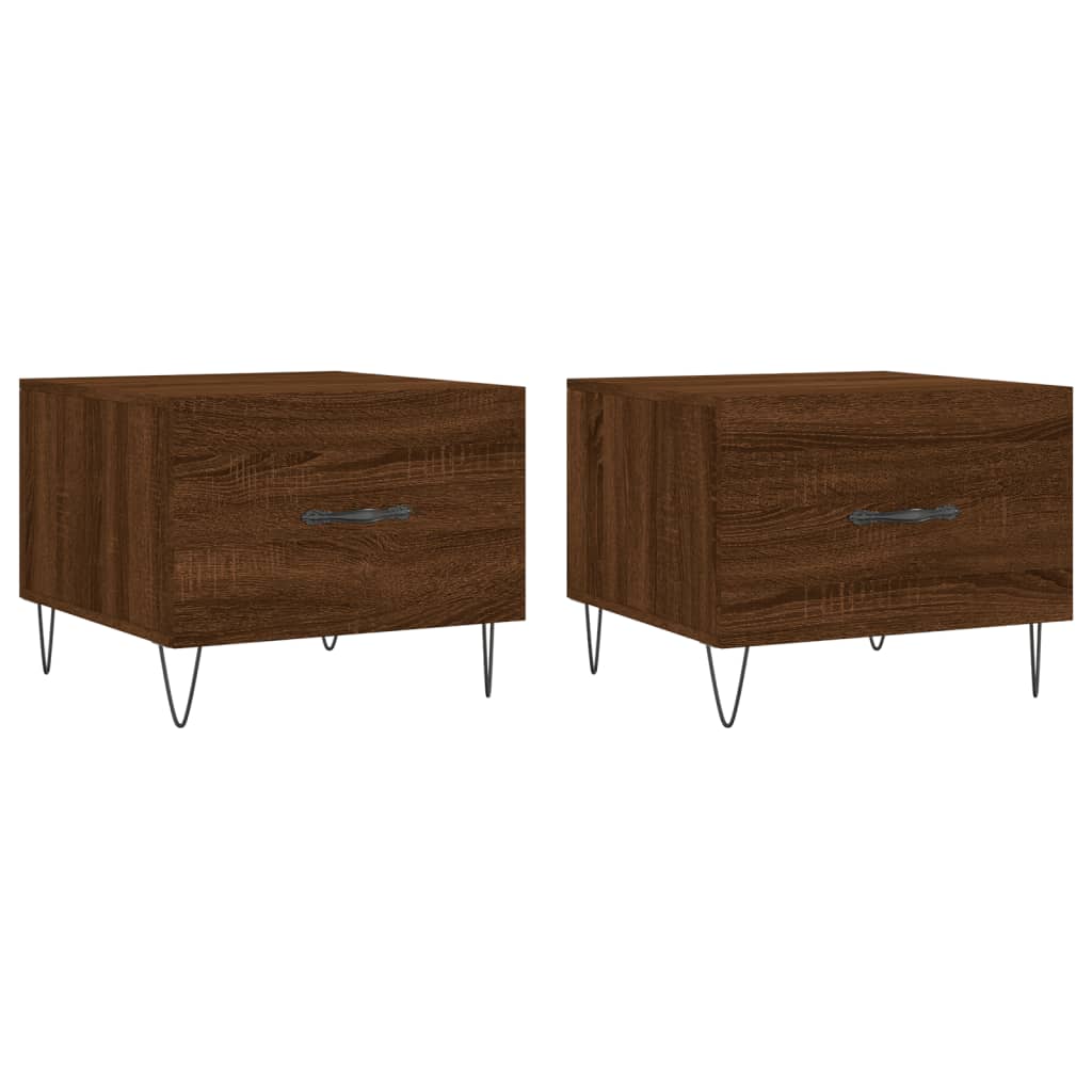 Coffee Tables 2 Pcs Brown Oak Effect 50x50x40 Cm Particleboard
