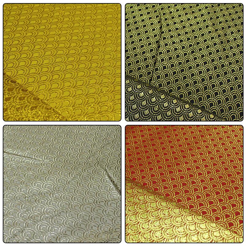 Robă mongolă în stil chinezesc de 50x140 cm, țesătură jacquard, brocart, model la scară retro, țesătură din satin mătăsos pentru material de cusut DIY