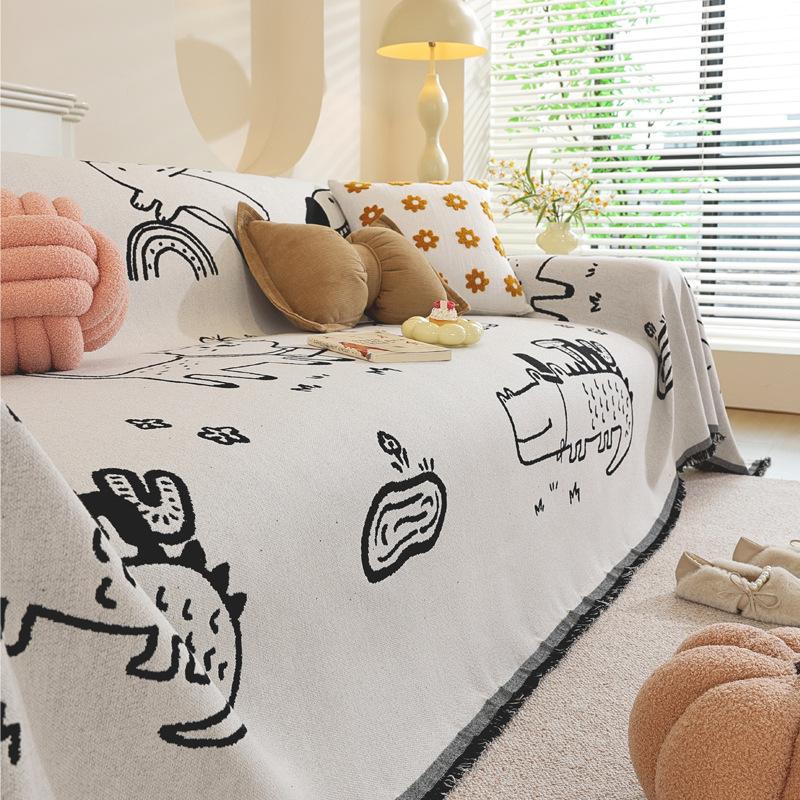 

Новое мультяшное полотенце для дивана 2025 года, универсальное для всех сезонов, полное покрывало против царапин от кошек, цельный всеобъемлющий чехол для подушки сиденья 90*90cm