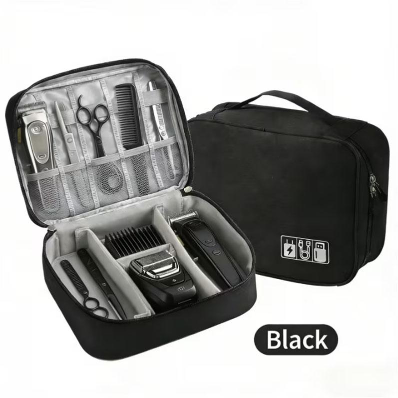 BEPAN Professional Hair Stylist Travel Organizer Double-Layer Barber Hairdressing Tools Storage Case with Elastic Loops & Mesh Pockets