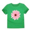 Simple Flowers girls' T-shirt with 3D printed letters, children's short sleeved