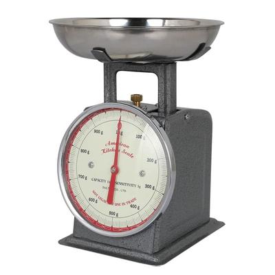 Dulton Mutfak Tartısı, Gri, 500g, Küçük Yemek Tartısı, Retro Amerikan Tasarımı, 16cm Yüksek x 9.5cm Geniş, Tepsi 12cm, 100-126GY Diyet Tartısı, H.GRİ