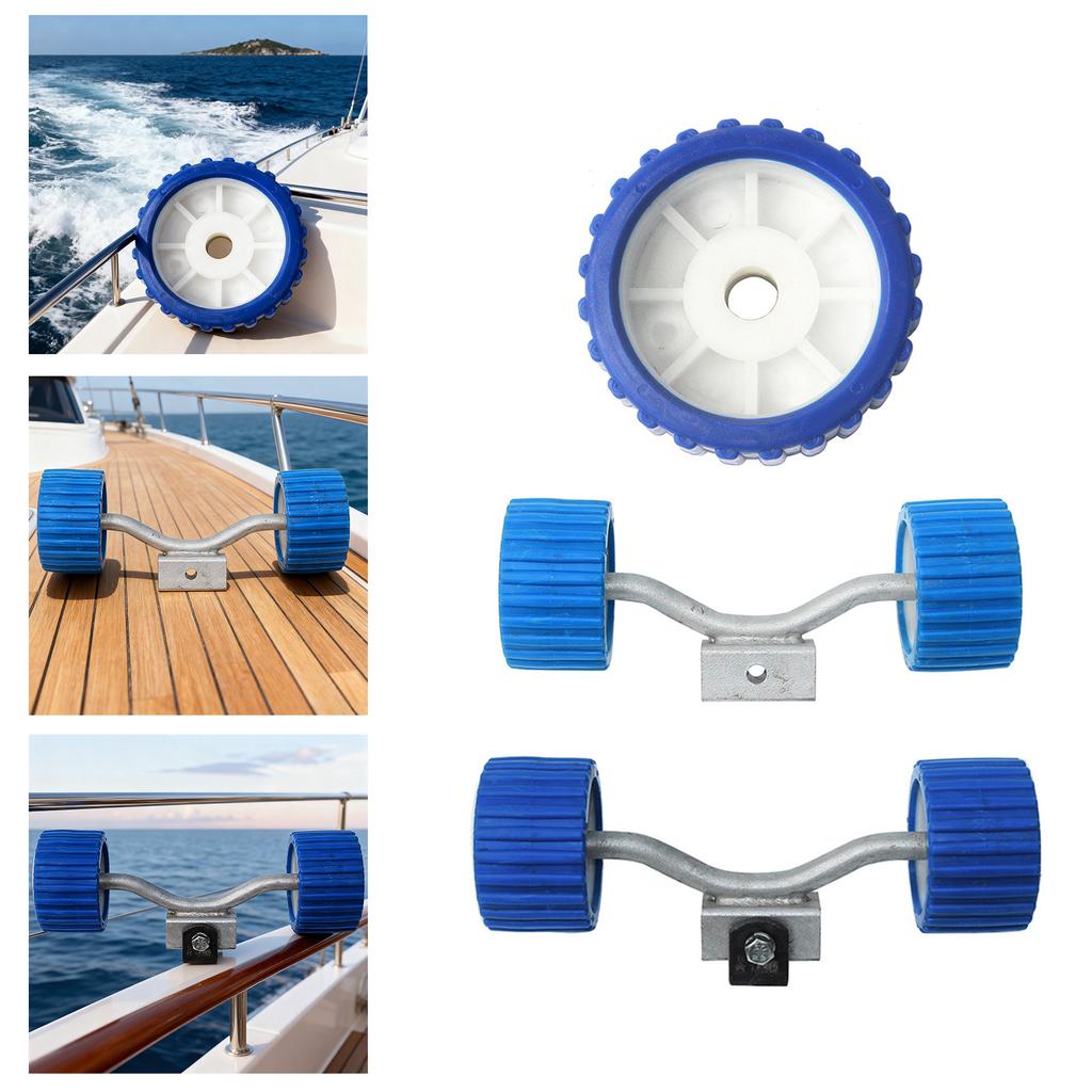 Adjustable Keel Support Rollers For Yacht Trailers Featuring Anti Skid Rubber Surfaces And Steel Brackets