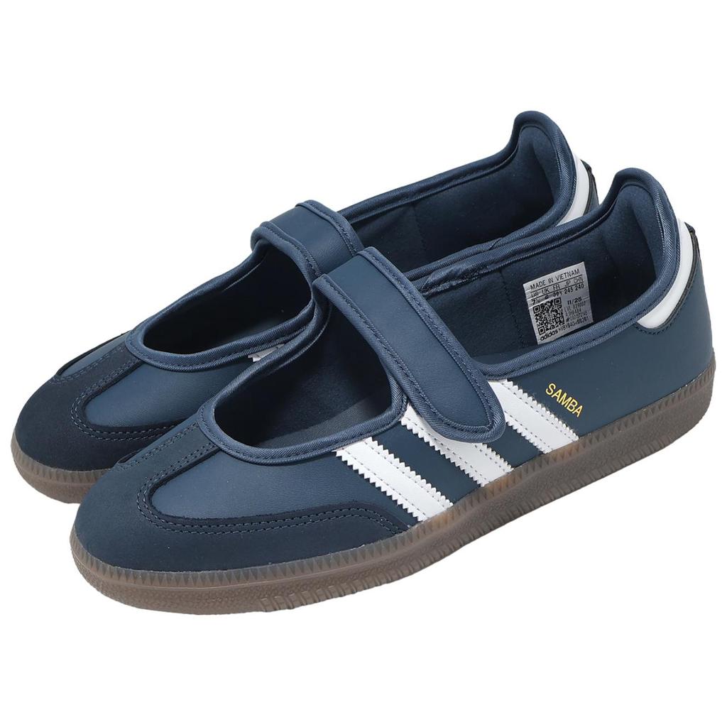 adidas Samba Mary Jane Crew Marinho Branco Dourado Metálico Tênis Feminino Nuvem Branca IH6484
