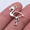 10pcs Tibetan Bronze Silver Color Pendants Antique Jewelry Making DIY Handmade Craft Flamingos Charms For Jewelry Making
