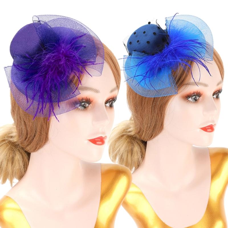 Feather Top Hat Shape Hair Clip Girls Halloween Hair Hairpins Lovely Hair Clip