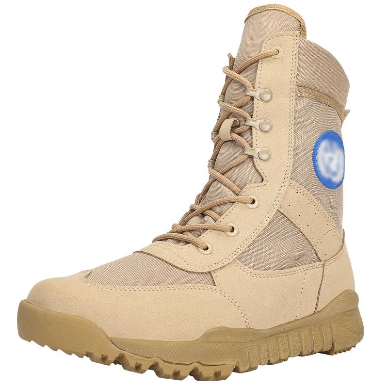 

Summer new peacekeeping combat boots universal brown ultra-light leather outdoor combat training boots wear-resistant tactical boots 36