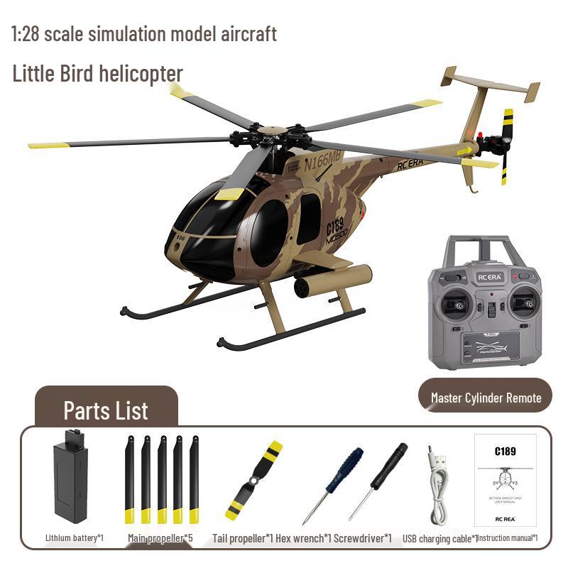 Kubi Bingke C189 Optical Flow Remote Control MD500 Military Helicopter Toy